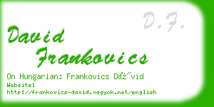 david frankovics business card